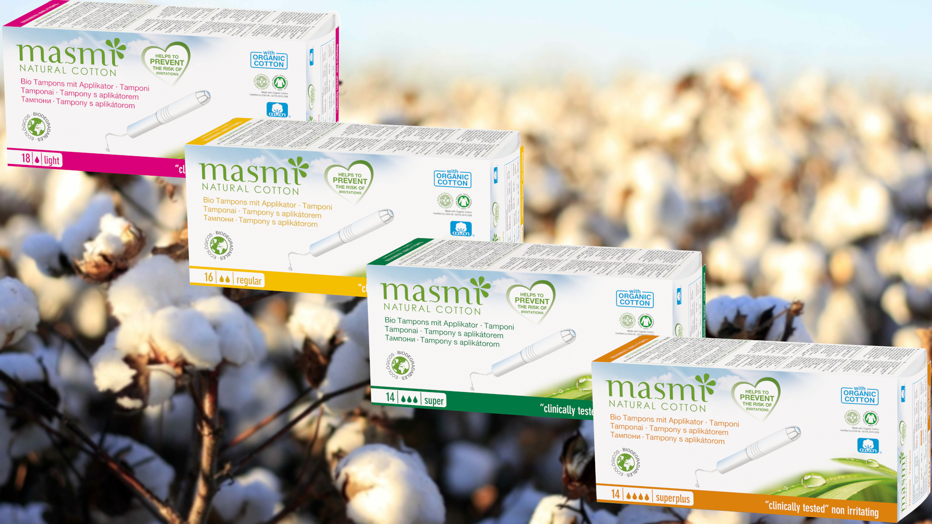 MASMI NATURAL COTTON Bio-Kosmetikstäbchen – 3er Pack (3x200 Stück), 100% Hypoallergene Bio-Baumwolle